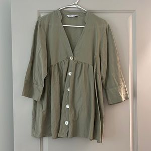Pastel Green Linen Tunic - Zara